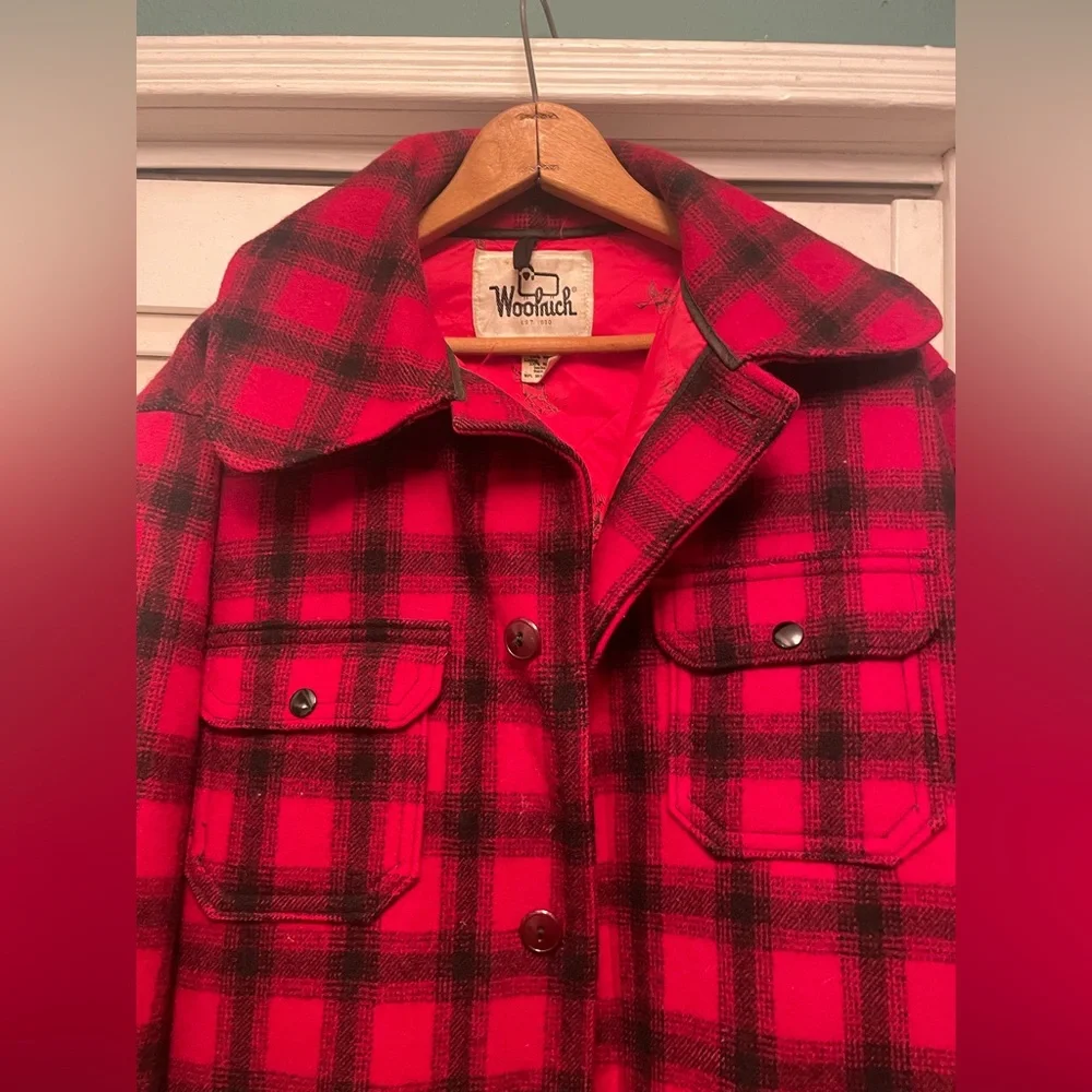 Woolrich Red and Black Wool Jacket - Picture 5 of 6